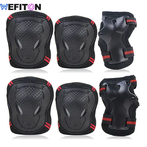 6PCS Adult & Kids Knee Pads Elbow Pads and Wrist Guards for Inline Skating, Roller Skating, Skateboarding, Scootering Biking