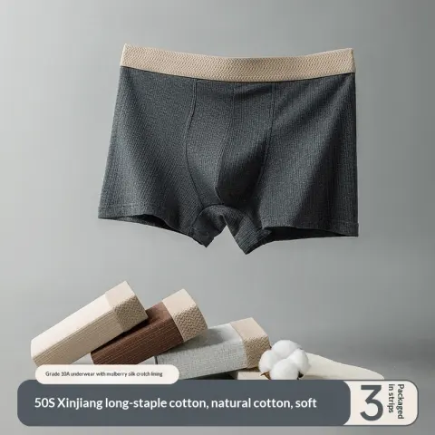 Men's Breathable Cotton Boxer Briefs