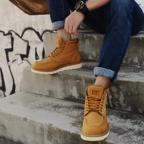 Men's Retro Leather Outdoor Casual Ankle Boots
