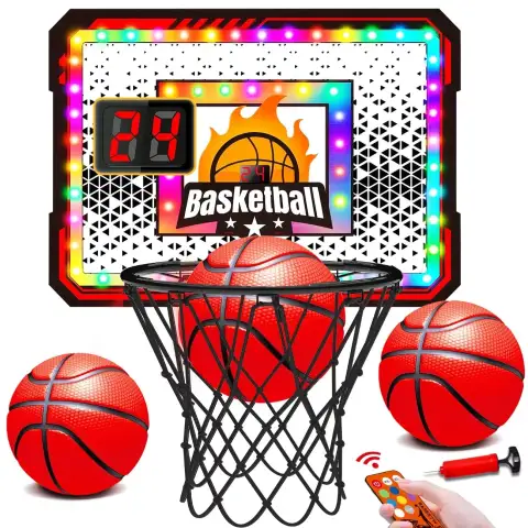 Kapı Üstü LED Işıklı ve Skor Tahtalı Ev İçi Basketbol Potalı Set