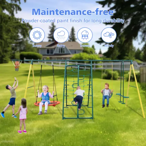Indoor Outdoor Metal Swing Set With Safety Belt