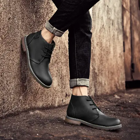 Men's Crazy Horse Leather Casual Boots