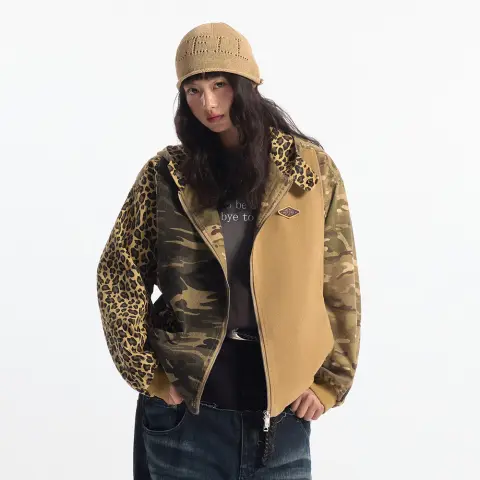 Men's Hooded Camouflage Denim Jacket
