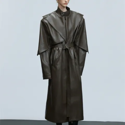 Women's Tight Waist Trench Coat Below The Knee