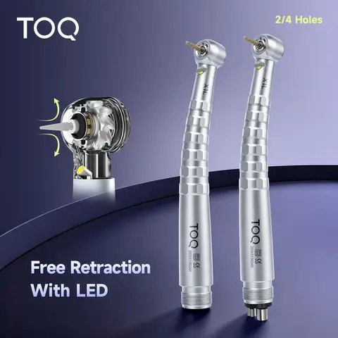 TOQ X1L Dental LED High‑Speed Handpiece E‑Generator Self‑powered Torque Head Air Turbine Push Button Triple Water Spray Clinical
