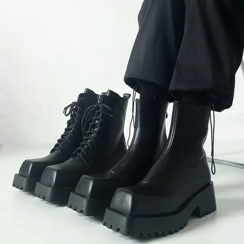 Men's Thick Sole Leather Chelsea Boots
