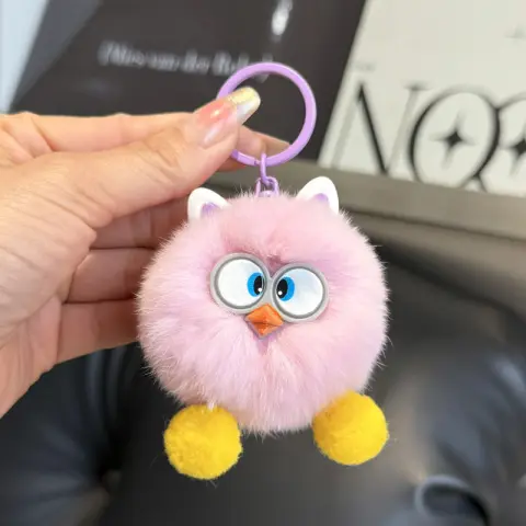 Plush Ball Doll Cartoon Car Keychain