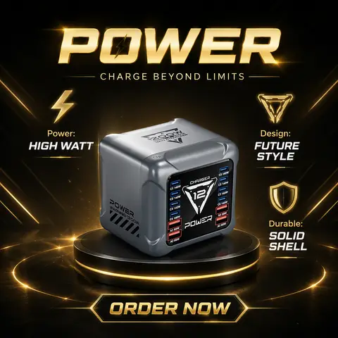 Factory 1200W GaN Fast Charging Station 8 Ports USB-C 4 Ports USB-A QC3.0 Digital Display Multi Mobile Phone Smart Watch Laptop