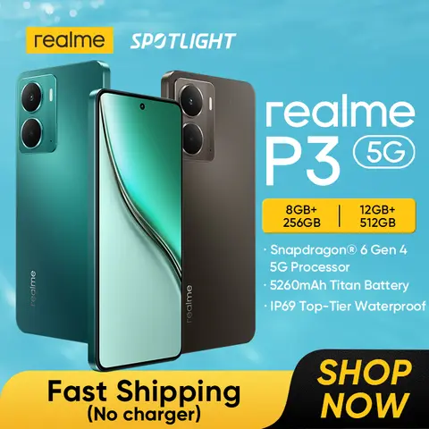 [النسخة العالمية] هاتف ريلمي P3 5G الذكي مع معالج سنابدراجون ® الجيل السادس من شريحة 4G، بطارية 5260 مللي أمبير، شاشة AMOLED مقاس 6.67 بوصة بتردد 120 هرتز، شحن سريع 45 واط، تقنية NFC