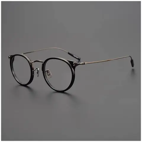 Unisex Retro Yuvarlak Titanyum Gözlük Çerçevesi
