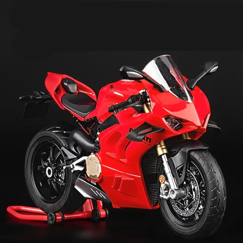 Large Size 1/9 Alloy Racing Motorcycle Simulation Diecast Metal Street Motorcycle Model with Light Kid Gift
