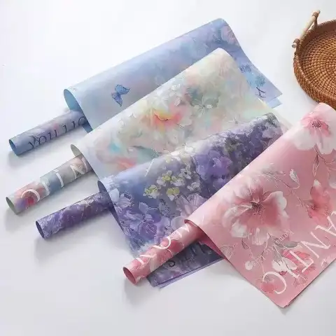 10 Sheets Double Sided Flower Wrapping Paper