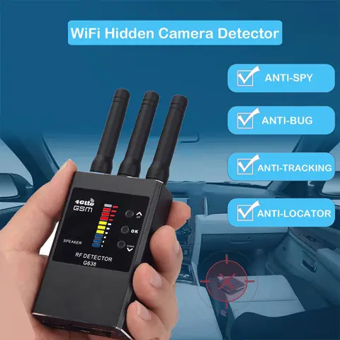 G638 Anti Spy Wireless RF Signal Detector Bug GSM GPS Tracker Hidden Camera Eavesdropping Device Military Professional Version