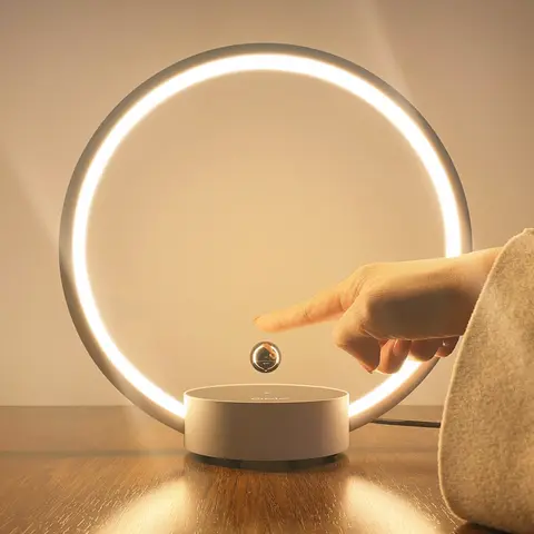 مصباح طاولة LED لاسلكي معلق مغناطيسياً وقابل للتعتيم، ضوء عائم للمكياج وجانب السرير، هدية وديكور عيد الميلاد وإضاءة منزلية