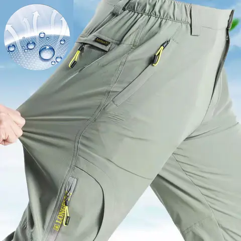 Erkek Hızlı Kuruyan Su Geçirmez Fermuarlı Cepli Taktik Doğa Yürüyüşü Pantolonu