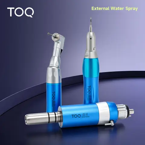 TOQ 2/4 Holes Pneumatic Air Turbine 3Pcs/Set Dental Low Speed Handpiece Kit Straight Handpiece Contra Angle Air Motor Colorful