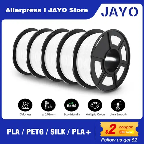 خيوط طباعة ثلاثية الأبعاد JAYO مقاس 1.75 مم 5 كجم - PLA/PETG/حريري/PLA+/خشب/ABS/مرمر