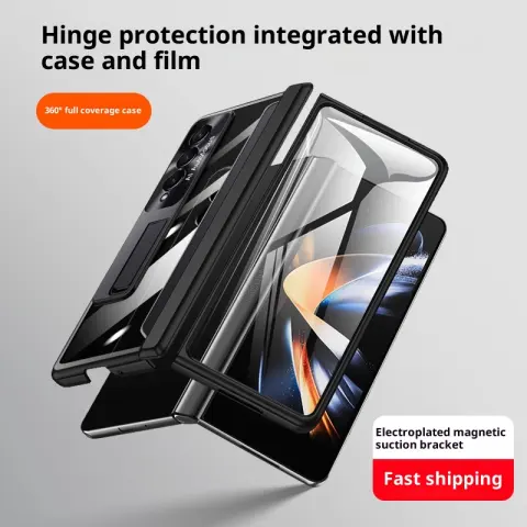 HD Transparent Shatter-resistant With Bracket Shell Film Integrated Phone Case