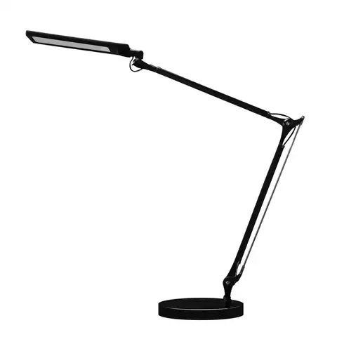 مصباح إضاءة LED للمهام بذراع متأرجحة قابلة للتعديل مع وحدة إضاءة طاولة مرنة ومصابيح مكتب LED لحماية العين مع مؤقت 1/2 ساعة
