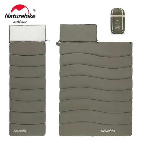 Naturehike LD كيس النوم التخييم خفيفة الشتاء القطن أكياس النوم الصيف Splicable 2 في 1 كيس النوم القطن مزدوج