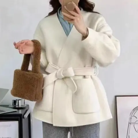 Women's Elegant Double-Sided Wool Overcoat