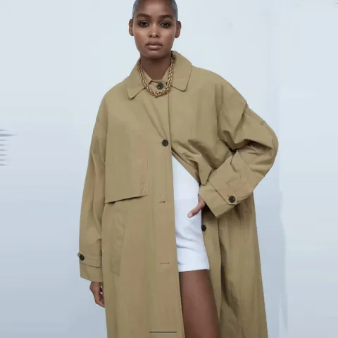 Women's Khaki Solid Hooded Trench Coat