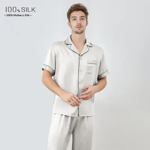 Men's Summer Silk Pajama Set