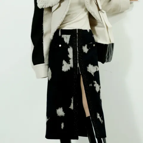 Tie-Dye Quilted Corduroy Skirt