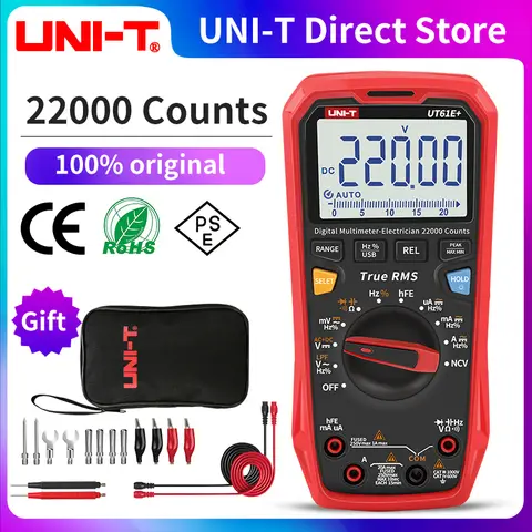 UNI-T UT61B UT61D UT61E Plus متعدد التناظرية الرقمية الكهربائية تستر 22000 التهم مقياس التيار الكهربائي الفولتميتر المهنية متعددة متر