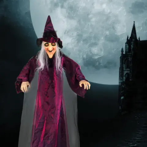 71in Life Size Hanging Witch Talking Halloween Everyday Decoration