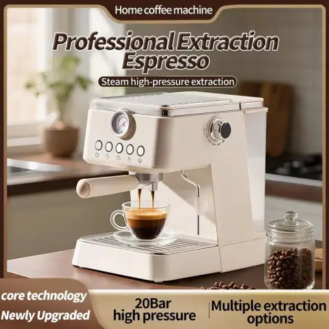 20 Bar Elektrikli Espresso Kahve Makinesi ve Süt Köpürtücü