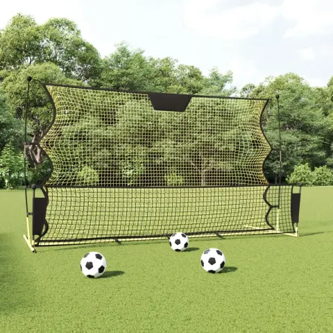 شبكة ارتداد كرة القدم أسود وأصفر 183x85x120 سم بوليستر