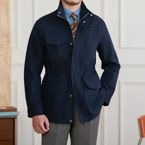 Stand Collar Gentry Waist Trimming Casual Jacket Vintage Coat