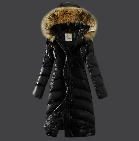 Women's Long Cotton Down Coat with Removable Raccoon Fur Collar