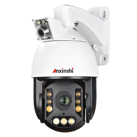 كاميرا مراقبة Anxinshi Videolink بدقة 10 ميجابكسل وعدستين POE وزوم 20x ومعيار IP66 ورؤية ليلية ملونة بالكامل 150 متر كاميرا PTZ كاميرا CCTV
