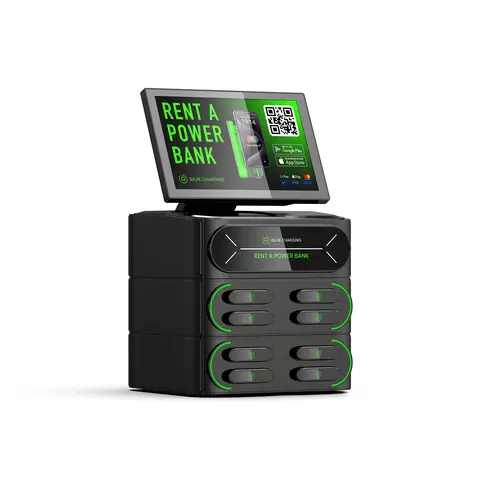 New Trending 2025 Bajie Charging ZBJ-SP08 Mobile Phone Vending Machine 10.1-Inch Advertising Screen 8 Slots Built-in POS 6000mAh